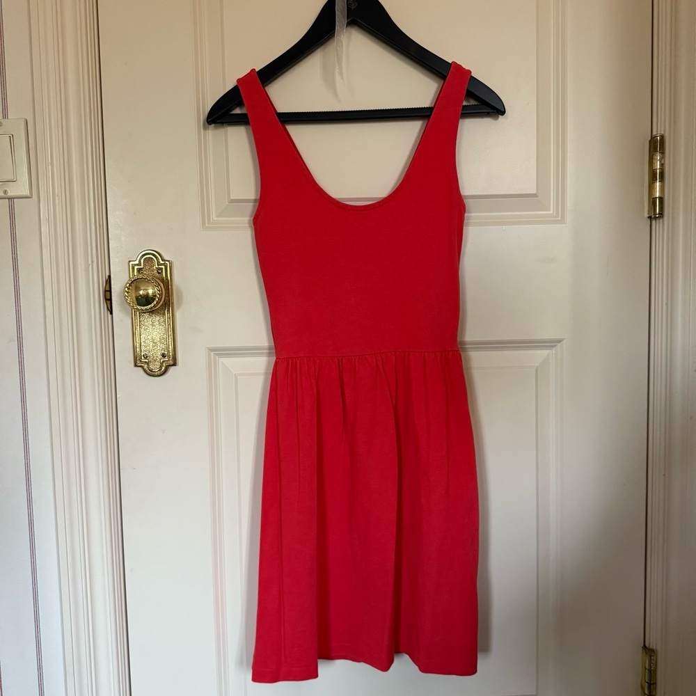 J Crew Factory coral red Sleeveless Dress size  xxs